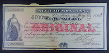 1893 Helena, MT - State of Montana $100 State Warrant. picture