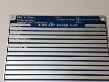 Hamilton Standard VTG Aircraft Data Plate Blank Rare United Aircraft Corp picture