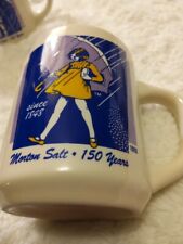 Complete Set 4 Vintage Bryan china  Morton Salt Girl Coffee Cups Mugs w/box NOS picture