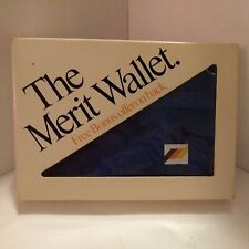 Rare Vintage 1980s Merit Blue Wallet Bi Fold Sealed New In Box picture