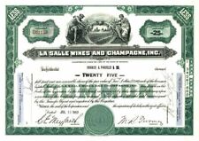 La Salle Wines and Champagne, Inc. - Spirits Stock Certificate - Breweries & Dis picture