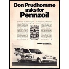 1975 Pennzoil Racing Motor Oil Vintage Print Ad Don Prudhomme Drag Race Wall Art picture