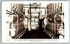 RPPC Vintage Postcard - M.V. Mount Washington Engine Room-Twin Diesels-1300 HP picture