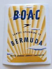 BOAC British Overseas Airways Corp. Bermuda Airlines Luggage Label Sticker picture