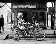 1920'S RARE INDIAN MOTORCYCLE NATIVE AMERICAN CHIEF 8.5X11 PHOTO POSTER PICTURE  picture
