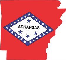 4in x 3.5in Die Cut Arkansas State Flag Bumper Sticker Vinyl State Vehicle Decal picture