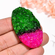 100.5 Cts. Natural Bio Color Druzy Oval Cabochon Loose Gemstone 47X26X8 mm picture
