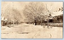 Bentonsport Iowa IA Postcard RPPC Photo Winter Scene Houses 1907 Posted Antique picture