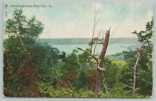 Dow City IA~Broken Off Tree~Boyer? River @ Flood Stage*~Greetings~1912 Postcard picture