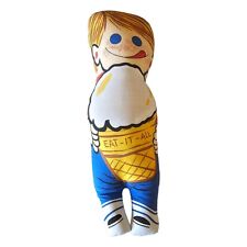Eat-It-All Cone Advertising Plush Stuffed Doll 14” Ice Cream Promotional Vtg  picture