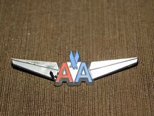 VINTAGE AIRPLANE TRAVEL AMERICAN AIRLINES AA PLASTIC SOUVENIR GIFT WINGS PIN picture