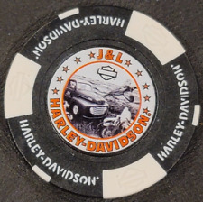 J&L HD (Black/White Full Color) SOUTH DAKOTA ~ Harley Davidson Poker Chip picture