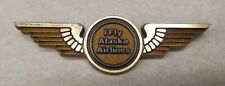 I Fly Alaska Airlines Vintage Plastic Junior Pilot Wings Pinback Flight Souvenir picture