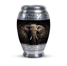 Elephant Cremation Urn Handcrafted Human Ashes (200 Cu) Engraved Funeral Burial picture