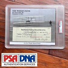 ORVILLE WRIGHT * PSA * Handwritten AUTOGRAPH Check SIGNED * 1940 Wright Brothers picture