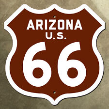 Arizona US route 66 highway marker sign mother road 1957 brown Flagstaff 16 x 16 picture