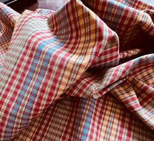 Vintage High End Decorator Striped Plaid Fabric ZZ071 picture