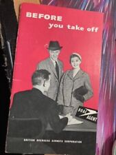 BOAC BEFORE YOU TAKE OFF VINTAGE AIRLINE BOOKLET 1963 B.O.A.C. Very Rare. picture