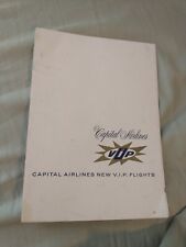 Vintage CAPITAL AIRLINES NEW VIP FLIGHTS MENU -  picture