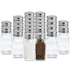 24x Glass Salt and Pepper Shakers Set Dispenser with Stainless Steel Top Clear picture