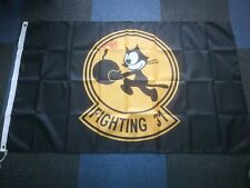 USN VF-31 Tomcatters 3x5 ft Single-Sided Flag Banner F 14 Tomcat VFA 31 picture