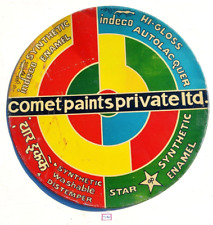 Vintage Comet Paints Synthetic Enamel Advertising Tin Sign Board Round Old TS241 picture