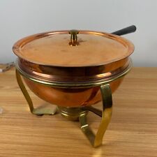 Vintage Swiss Spring Culinox Copper, Brass, Stainless Steel Pan / Warming Stand picture