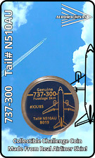 Blue Boeing 737 Aircraft Skin Challenge Coin picture