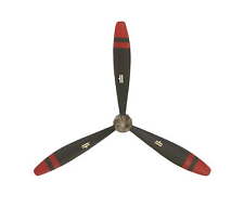 Black Metal 3 Blade Airplane Propeller Wall Decor with Aviation Detailing picture