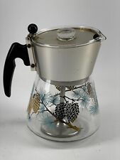 Vtg Douglas Flameproof Glass Coffee Percolator 22 Karat Gold Pinecone 8 cup picture
