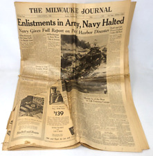Vintage The Milwaukee Journal December 6 1942 Enlistment War WWII Newspaper A24 picture