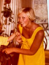 JB Photograph 1970's Beautiful Woman Blonde Pretty Yellow 1977 picture