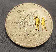Pioneer Space Explorer Silver Gold Coin Earths Location Naked People NASA Retro picture