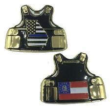 Georgia LEO Thin Blue Line State Body Armor Police Challenge Coin D-009 picture