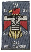 OA Patch Kickapoo Lodge 128 2002 Fall Fellowship Event BSA Boy Scouts WWW picture