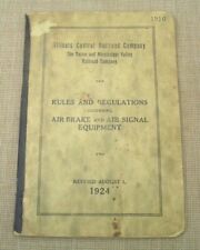 1924 Illinois Central Railroad Air Brake & Air Signal Equipment Regulations Book picture