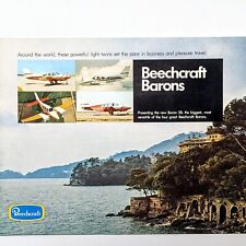 1971 Beechcraft Barons Airplane Sales Brochure BRAND NEW Rare Pilot Collectible  picture