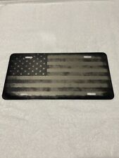 USA BLACKOUT American Flag Metal License Plate Tag (12