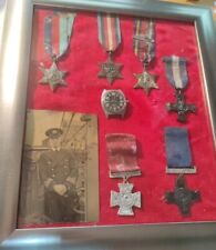 British Navy WW2 Capitan group medals in Frame picture