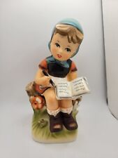 Vintage Enesco Japan Porcelain Figurine Girl Writing in Book on Tree 8'' E-6200 picture