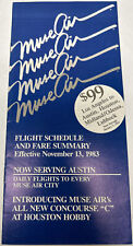 Muse Air Flight Schedule and Fare Summary November 13, 1983 Vintage Brochure picture