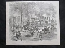 1884 Civil War Print - Confederate Cavalry Ransacking New Windsor, Maryland picture