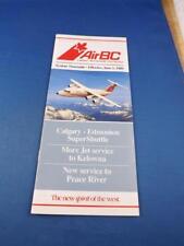 AIR BC TIMETABLE AIRLINE SCHEDULE 1989 AIR CANADA CONNECTOR CALGARY EDMONTON picture