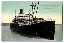 c1910 Magnificent Steamer Creole Tying Up Levee New Orleans Louisiana Postcard picture