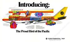 1970 Continental Airlines GREAT 747 plane diagram Proud Bird ad NEW poster 16x24 picture