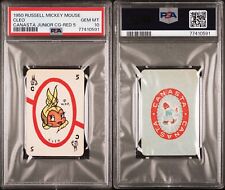VINTAGE 1950 RUSSELL MICKEY MOUSE CLEO CANASTA JUNIOR CG-RED 5 PSA 10 GEM MINT picture