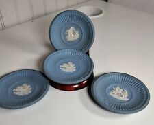 Wedgwood Jasperware blue miniature plate set of 4 ENGLAND picture