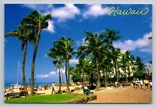 Aloha From Waikiki Beach Honolulu Hawaii Vintage Unposted Postcard picture