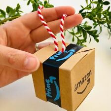 Mini porch package cardboard box holiday Amazon Handmade Christmas ornament picture