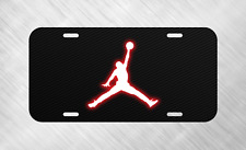 Air Jordan Jumpman Simulated Carbon Fiber License Plate Auto Car Tag   picture